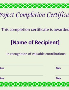 Printable Construction Project Completion Report Template Doc