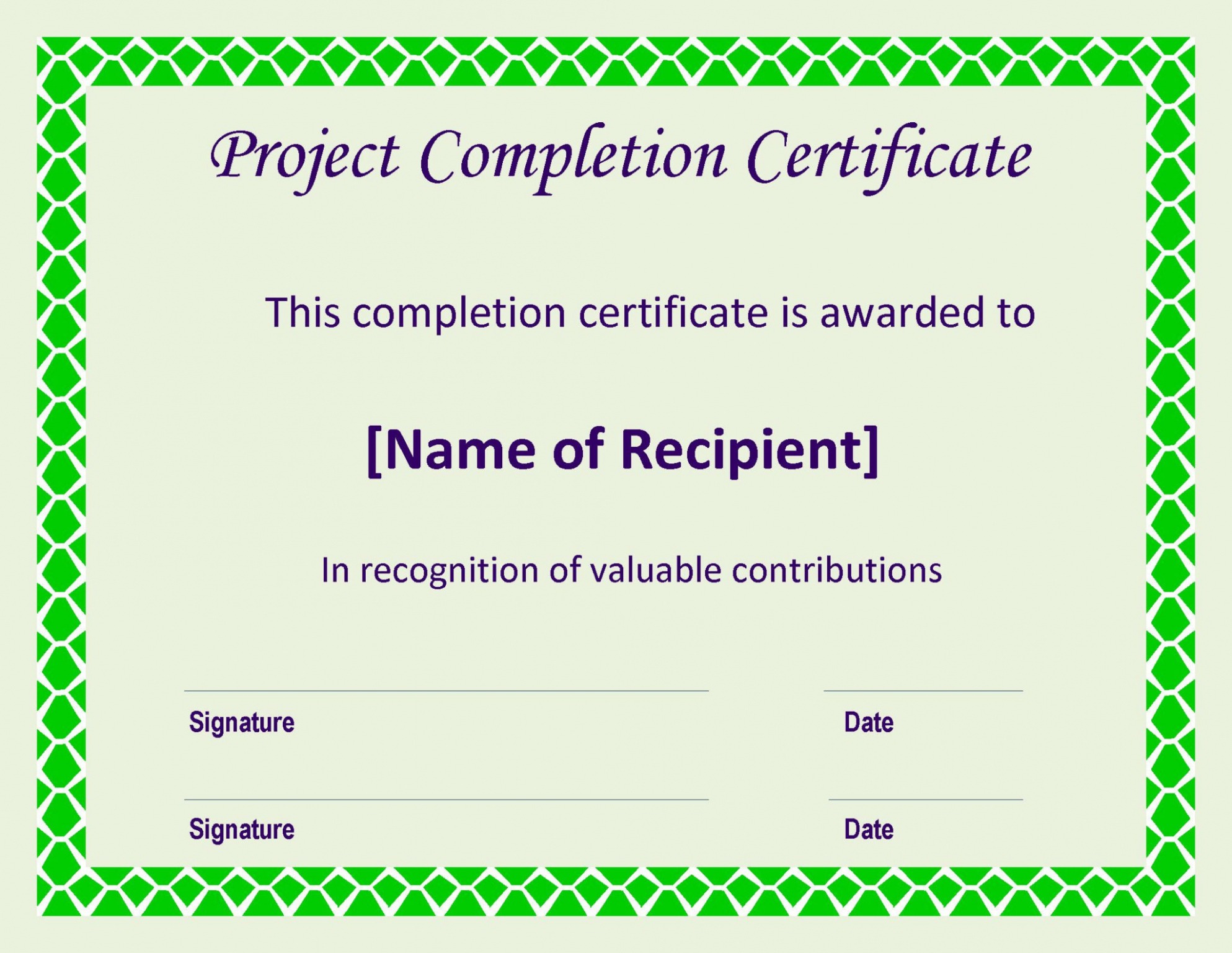 Printable Construction Project Completion Report Template Doc