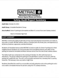 Printable Executive Summary Audit Report Template Sample