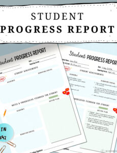 Top  Elementary Student Progress Report Template Word