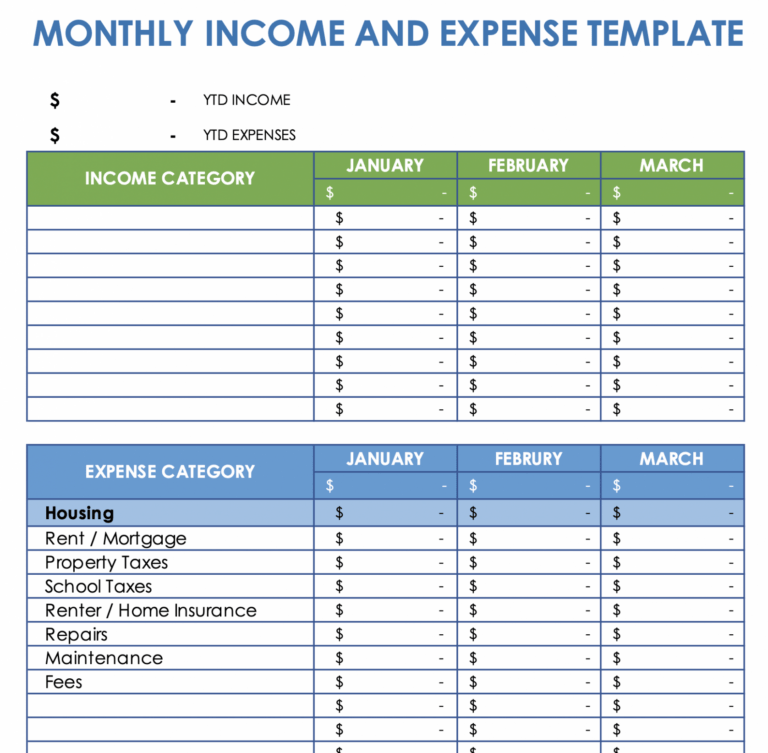 Top Printable Business Income And Expense Report Template Excel