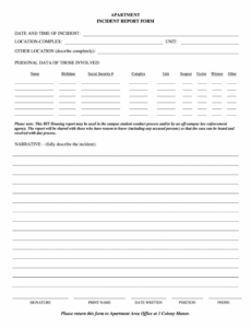 10 Editable Property Damage Incident Report Template Excel