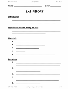 10  Middle School Lab Report Template Example