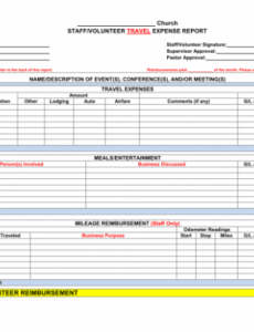 10 Printable Church Event Expense Report Template Sample