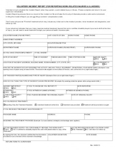 10  Volunteer Fire Department Incident Report Template Sample