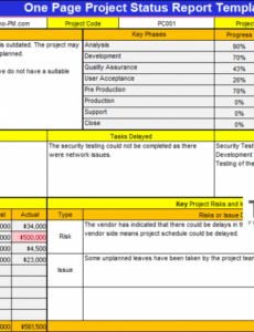 5  Monthly Project Status Report Template Pdf