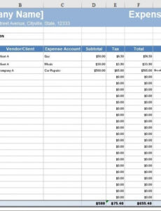 6 Editable Employee Dinner Expense Report Template Xls