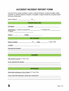 6 Editable Swimming Pool Incident Report Template Docx