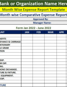 6 Printable Company Purchasing Expense Report Template Excel