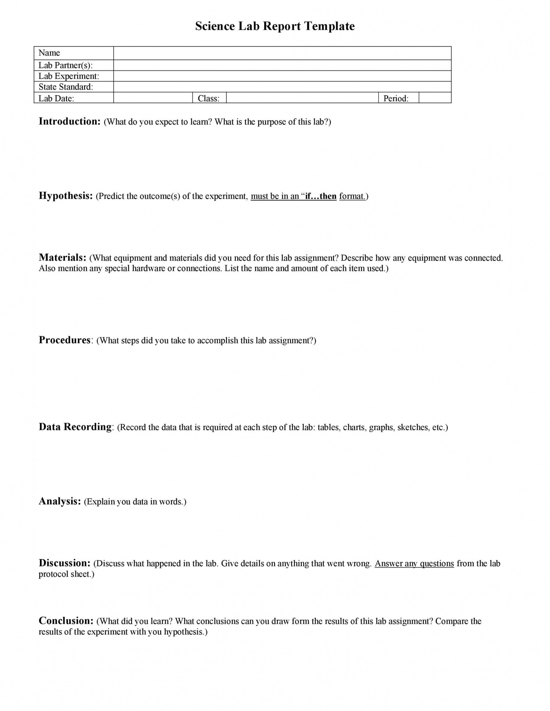 6 Printable Ib Chemistry Lab Report Template