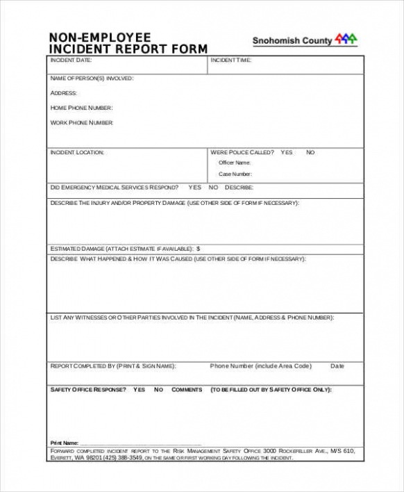 6  Work Related Incident Report Template Docs