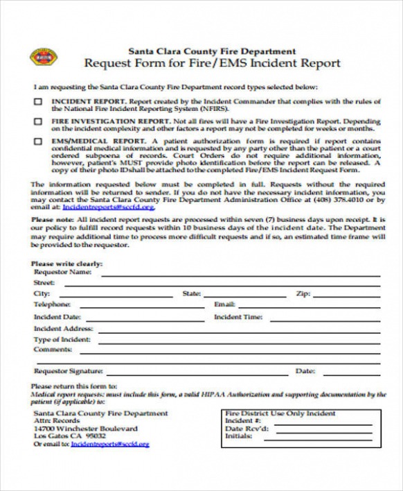 7 Editable Fire Incident Investigation Report Template Example