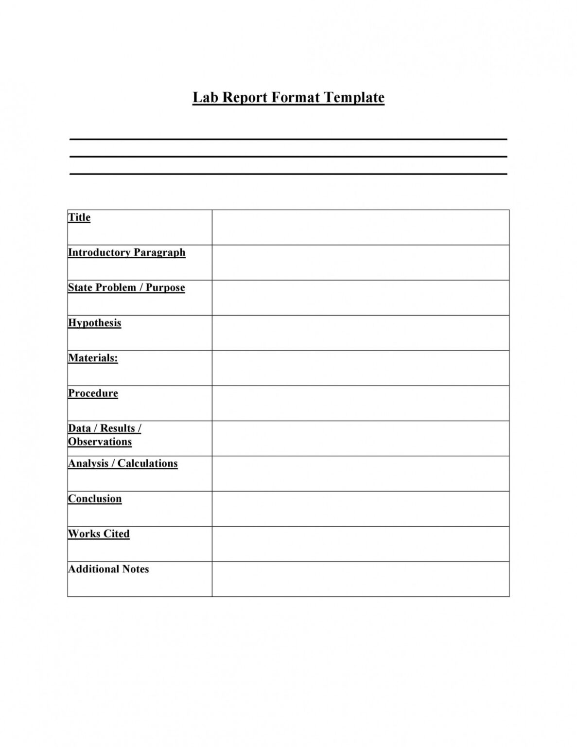 7 Editable Scientific Method Lab Report Template XLS - Tacitproject