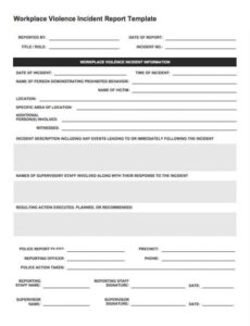 7 Editable Work Injury Incident Report Template Docx