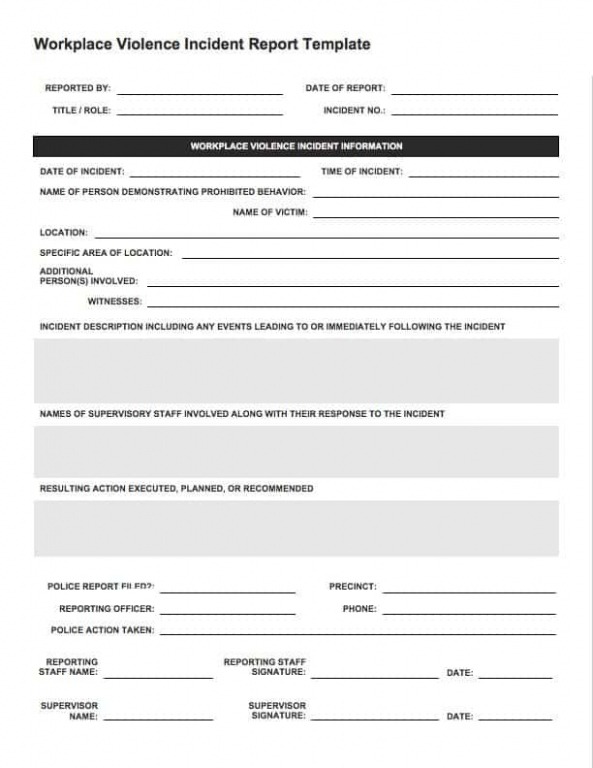 7 Editable Work Injury Incident Report Template Docx