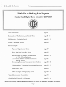 7  Ib Physics Lab Report Template Example