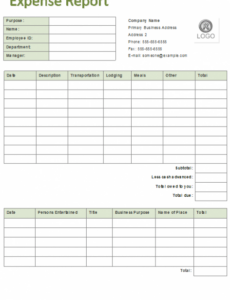 7 Printable Business Detailed Expense Report Template Docs