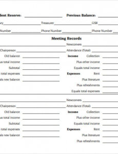 7 Printable Monthly Non Profit Treasurer Report Template