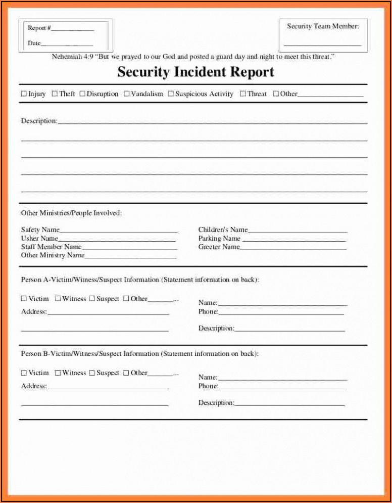 7  Security Incident Investigation Report Template Pdf