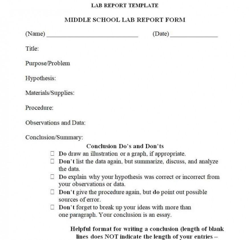 8  5Th Grade Lab Report Template Pdf