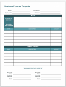 8  Business Detailed Expense Report Template Word