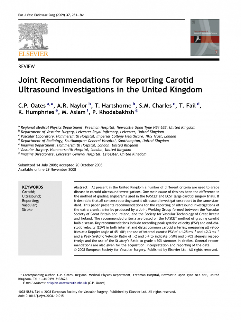 8 Printable Carotid Doppler Ultrasound Report Template Example