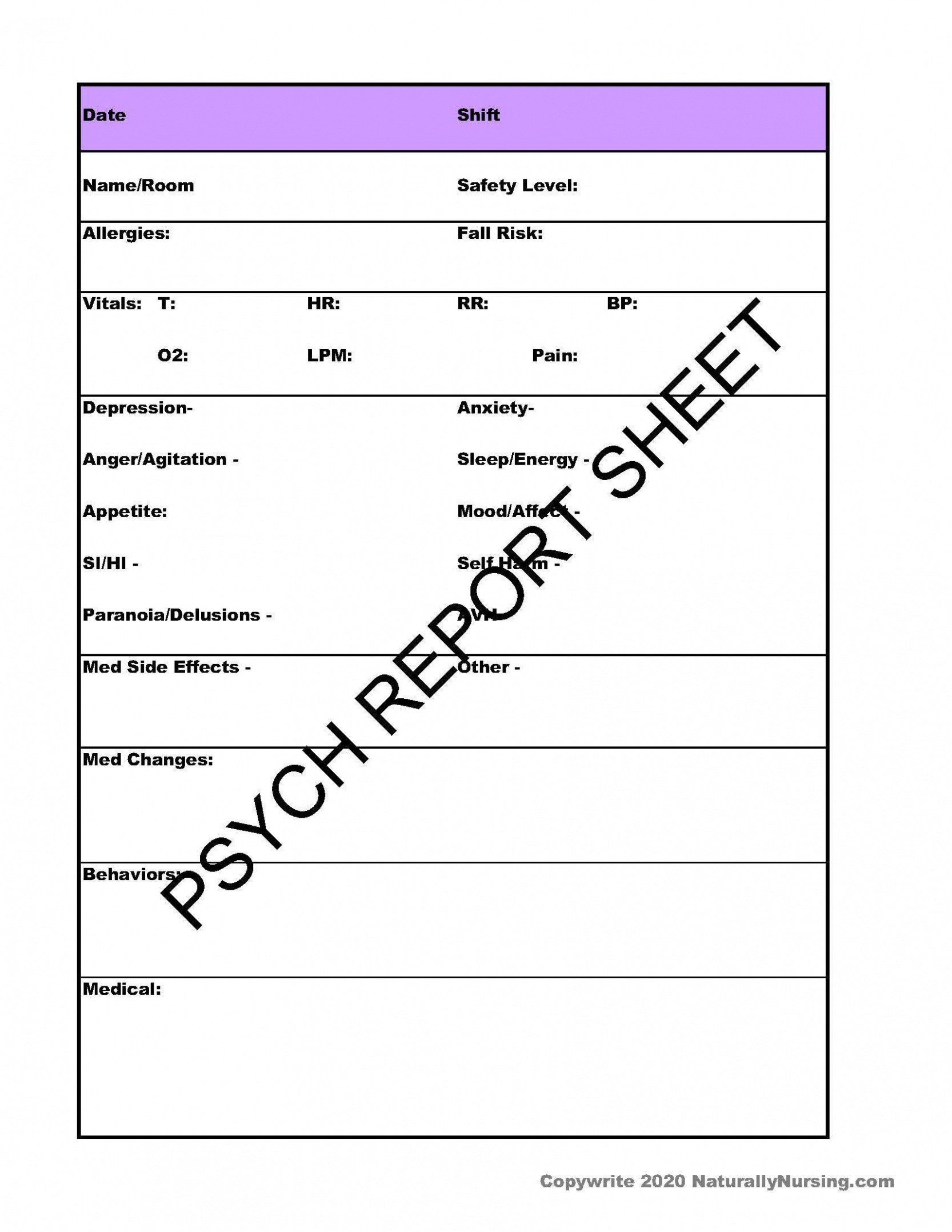 8 Printable Mental Health Incident Report Template Example