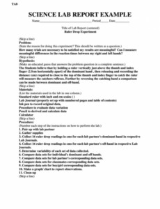 9  Elementary Science Lab Report Template Sample