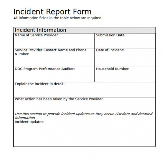 9 Printable Loss Prevention Incident Report Template Xls