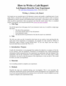 9 Printable Science Fair Lab Report Template Docs