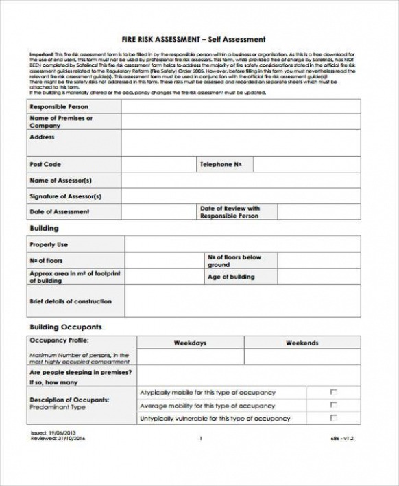 Best  Fire Risk Assessment Report Template Docx