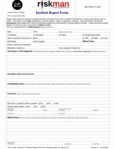 Best  Medical Office Incident Report Template Pdf