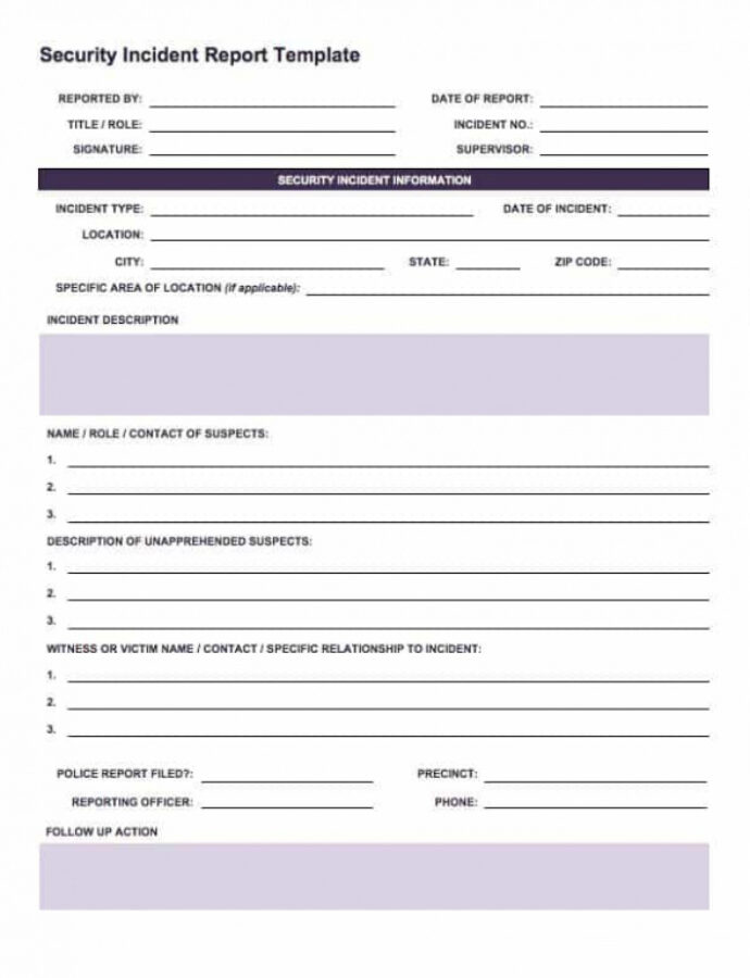 Osha Incident Report Form Template