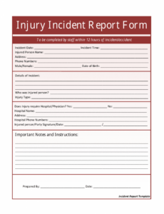 Best  Operational Risk Incident Report Template Docs