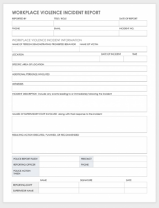 Editable Osha Incident Report Form Template Excel