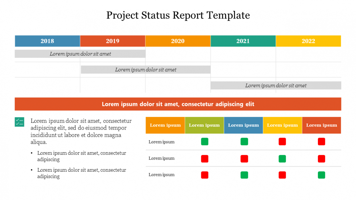 Editable Project Management Project Status Report Template Sample