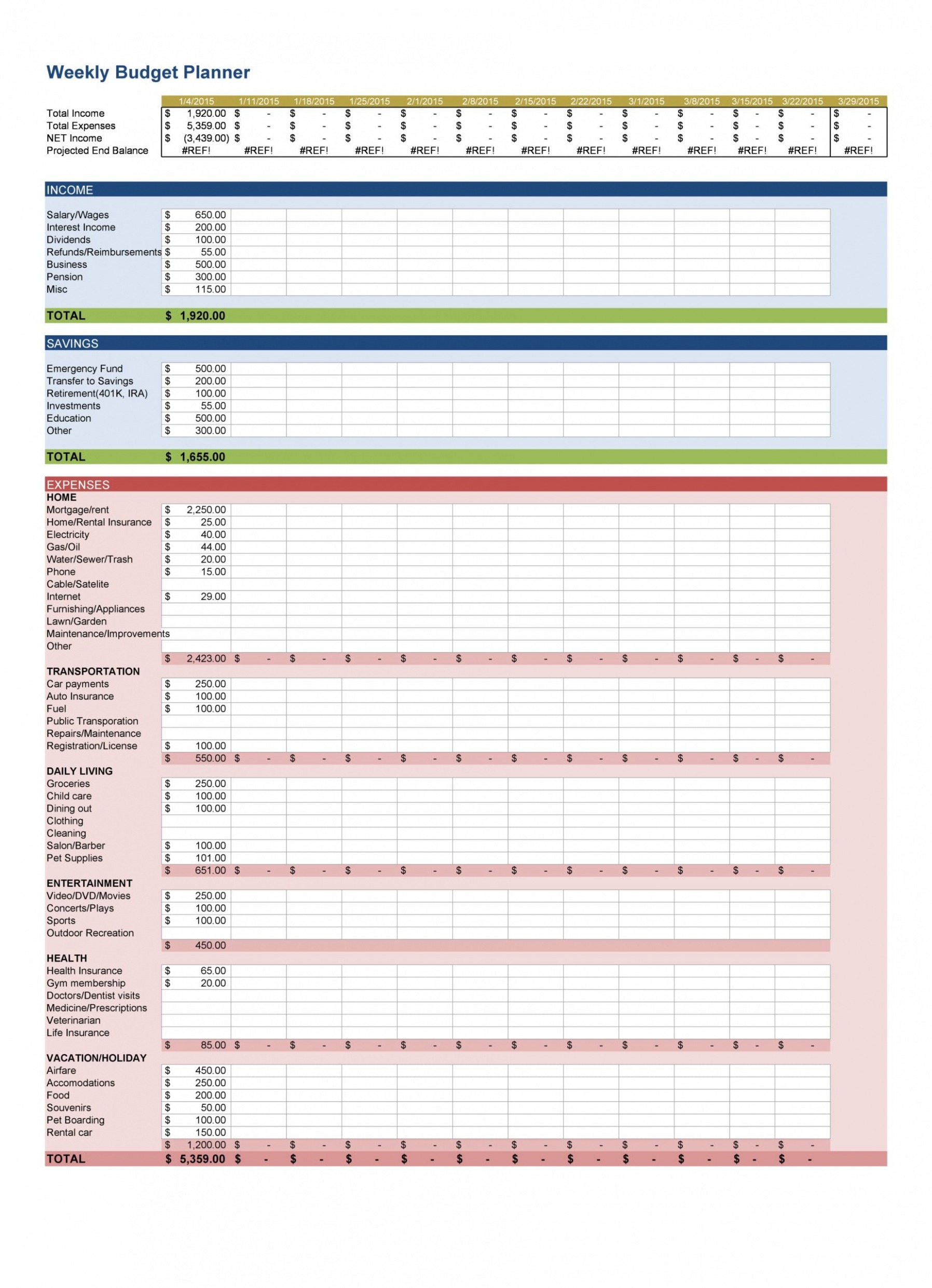 Free  Bi Weekly Maintenance Expense Report Template Example