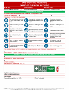 Free  Chemical Spill Incident Report Template Example