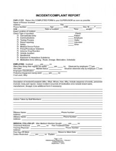 Free Editable Work Injury Incident Report Template Docs