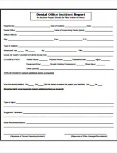 Free  Patient Incident Report Form Template