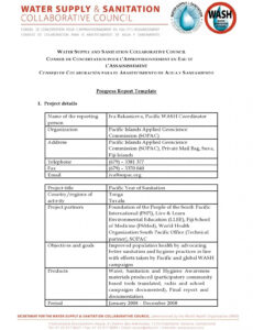 Free Printable Work In Progress Report Template Docs