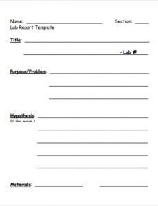 Printable Elementary Science Lab Report Template Example