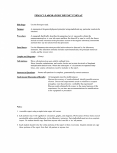 Printable Ib Physics Lab Report Template Docx