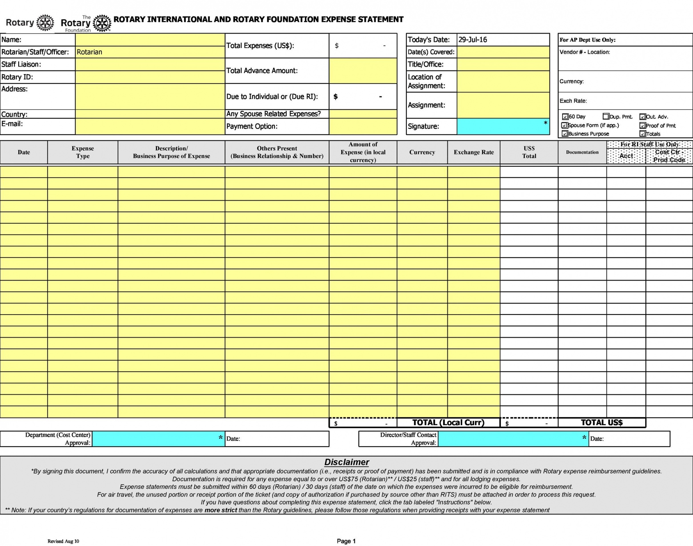 Top  Butler University Expense Report Template Word