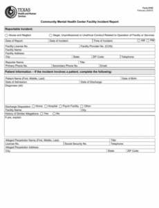 Top Editable Mental Health Incident Report Template Excel