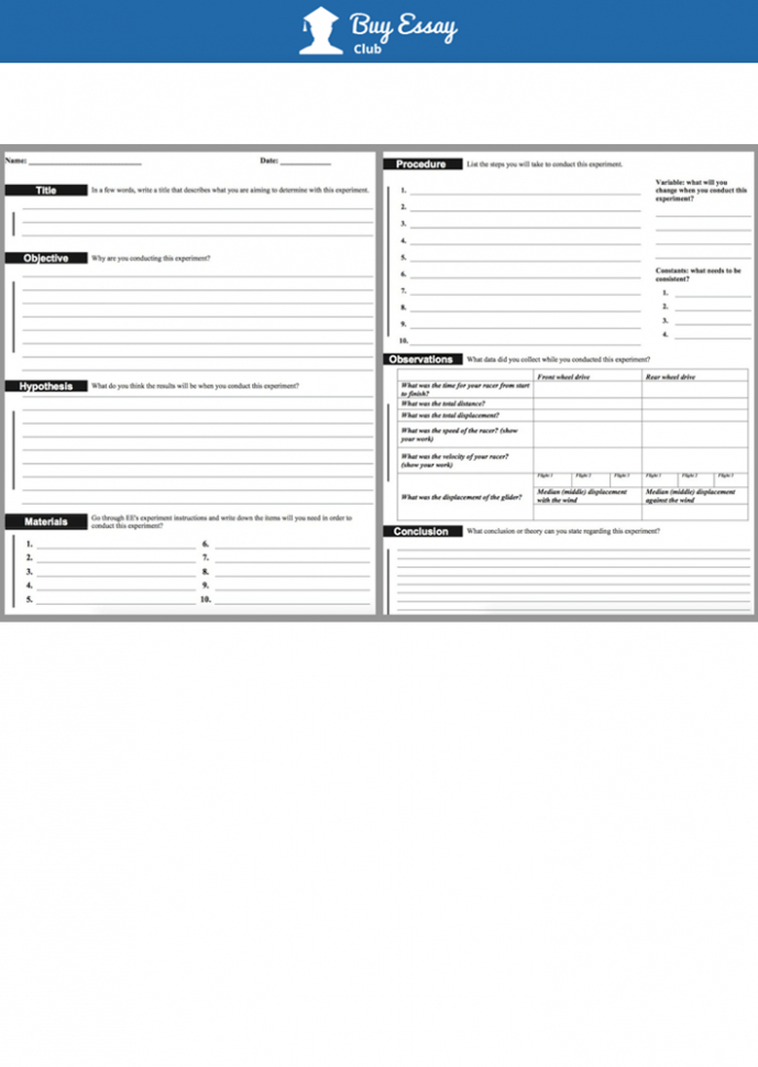 Top Editable Middle School Lab Report Template Doc