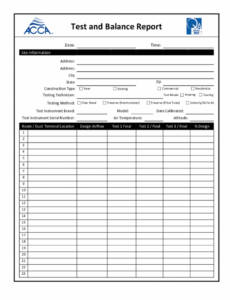 Top Printable Hvac Air Balance Report Template Sample