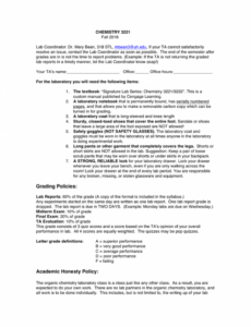 Top Printable Organic Chemistry Lab Report Template Pdf