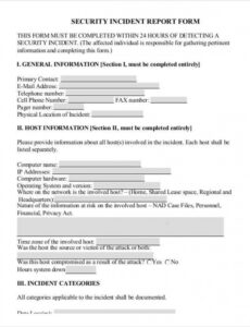 Top Printable Physical Security Incident Report Template Docs