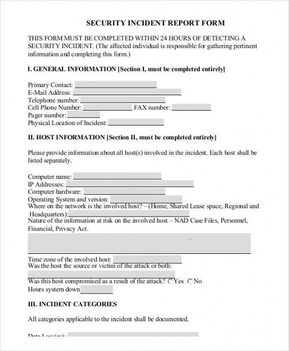 Top Printable Physical Security Incident Report Template Docs